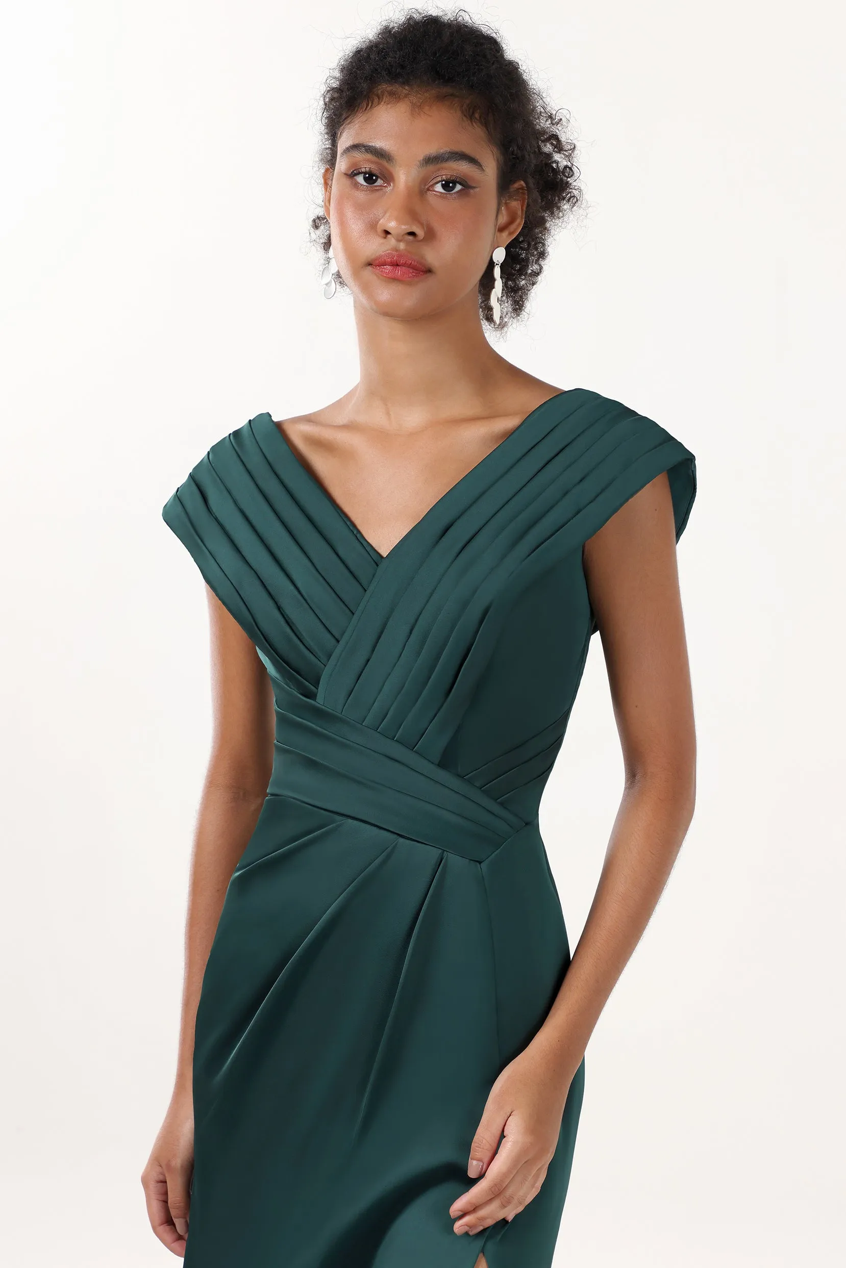 Sheath-Column Maxi Luxe Satin Formal Dress CS0608 sold by Cocomelody product image thumbnail 5