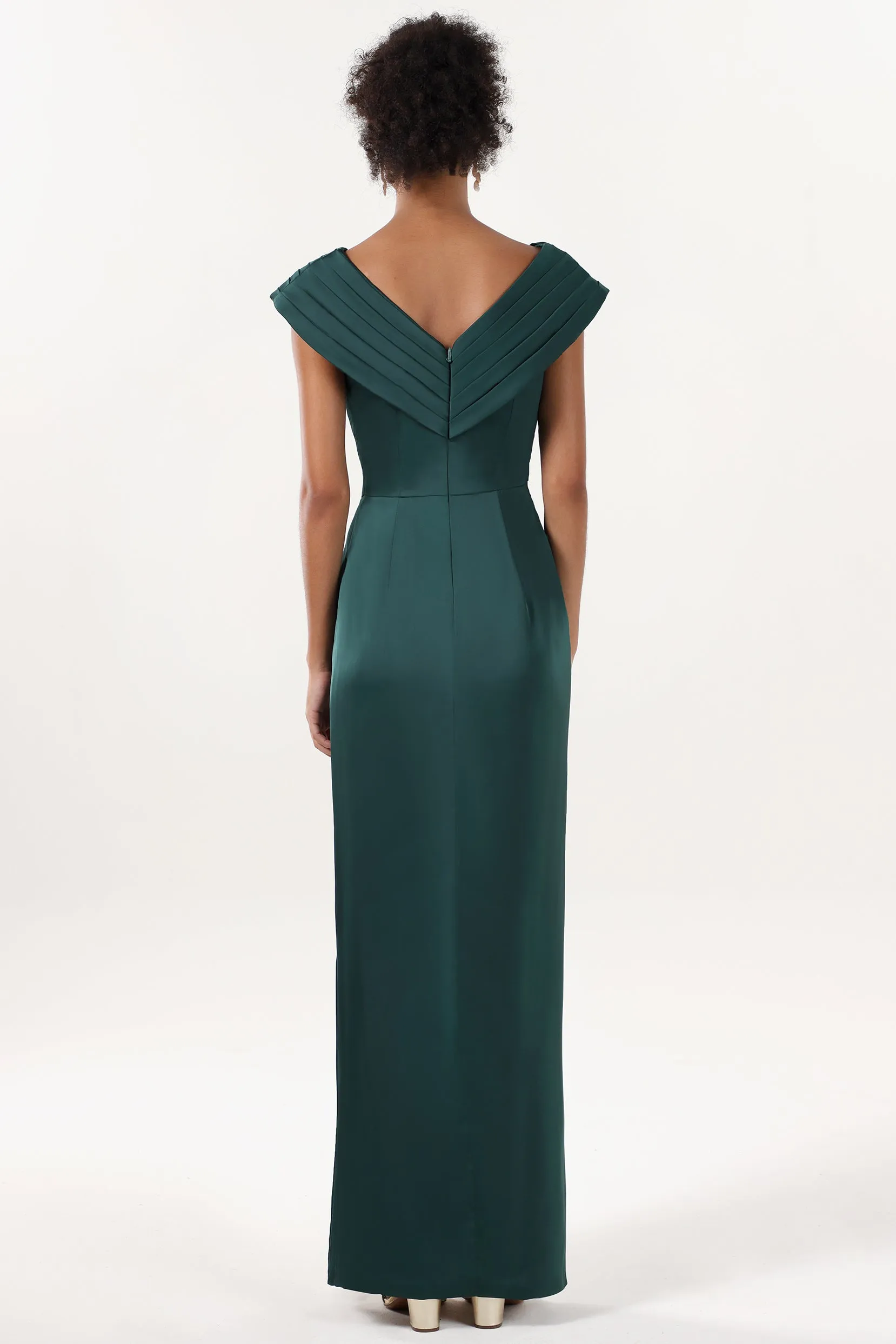 Sheath-Column Maxi Luxe Satin Formal Dress CS0608 sold by Cocomelody product image thumbnail 2
