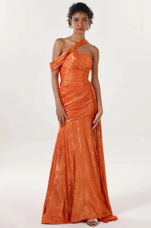 Sheath-Column Sweep-Brush Train Metallic Formal Dress CS0641 sold by Cocomelody