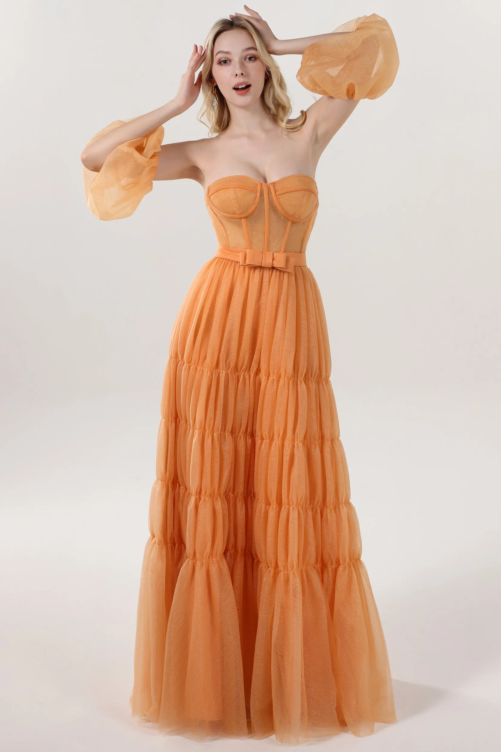 A-Line Maxi Tulle Formal Dress CS0661 sold by Cocomelody product image thumbnail 3