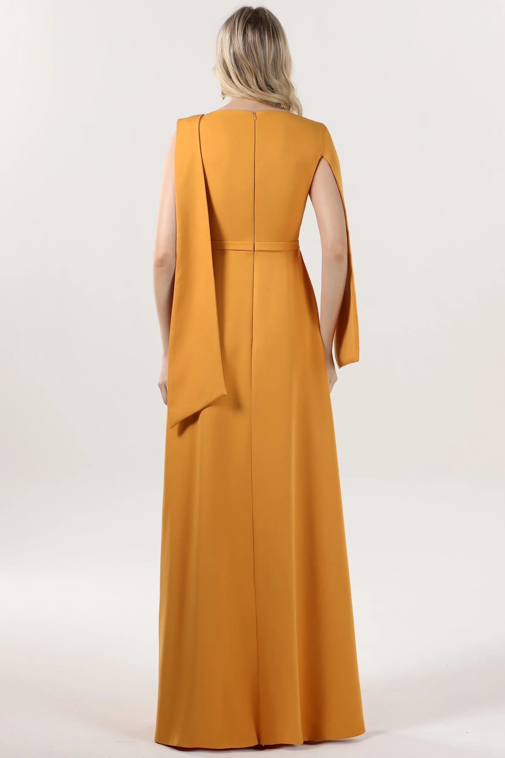 A-Line Maxi Stretch Crepe Formal Dress CS0586 sold by Cocomelody product image thumbnail 2