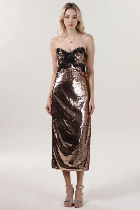 Sheath-Column Midi Sequined Formal Dress CS0623 sold by Cocomelody