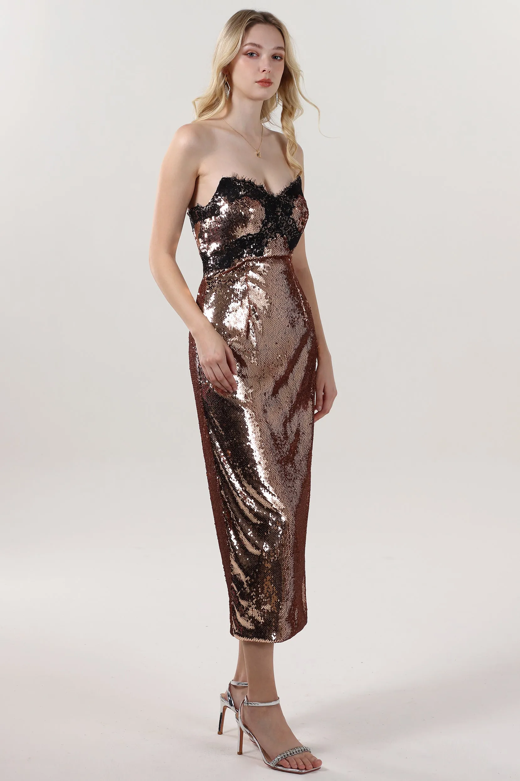 Sheath-Column Midi Sequined Formal Dress CS0623 sold by Cocomelody product image thumbnail 3