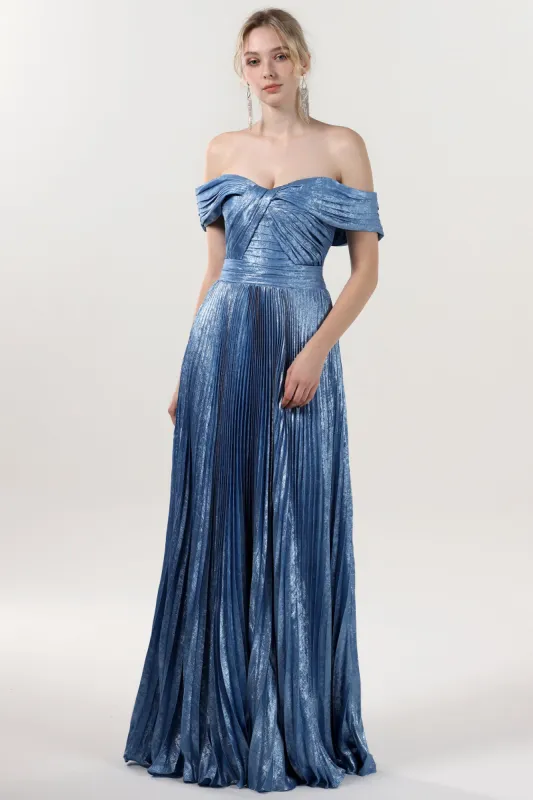 A-line Maxi Metallic Formal Dress CS0649 sold by Cocomelody