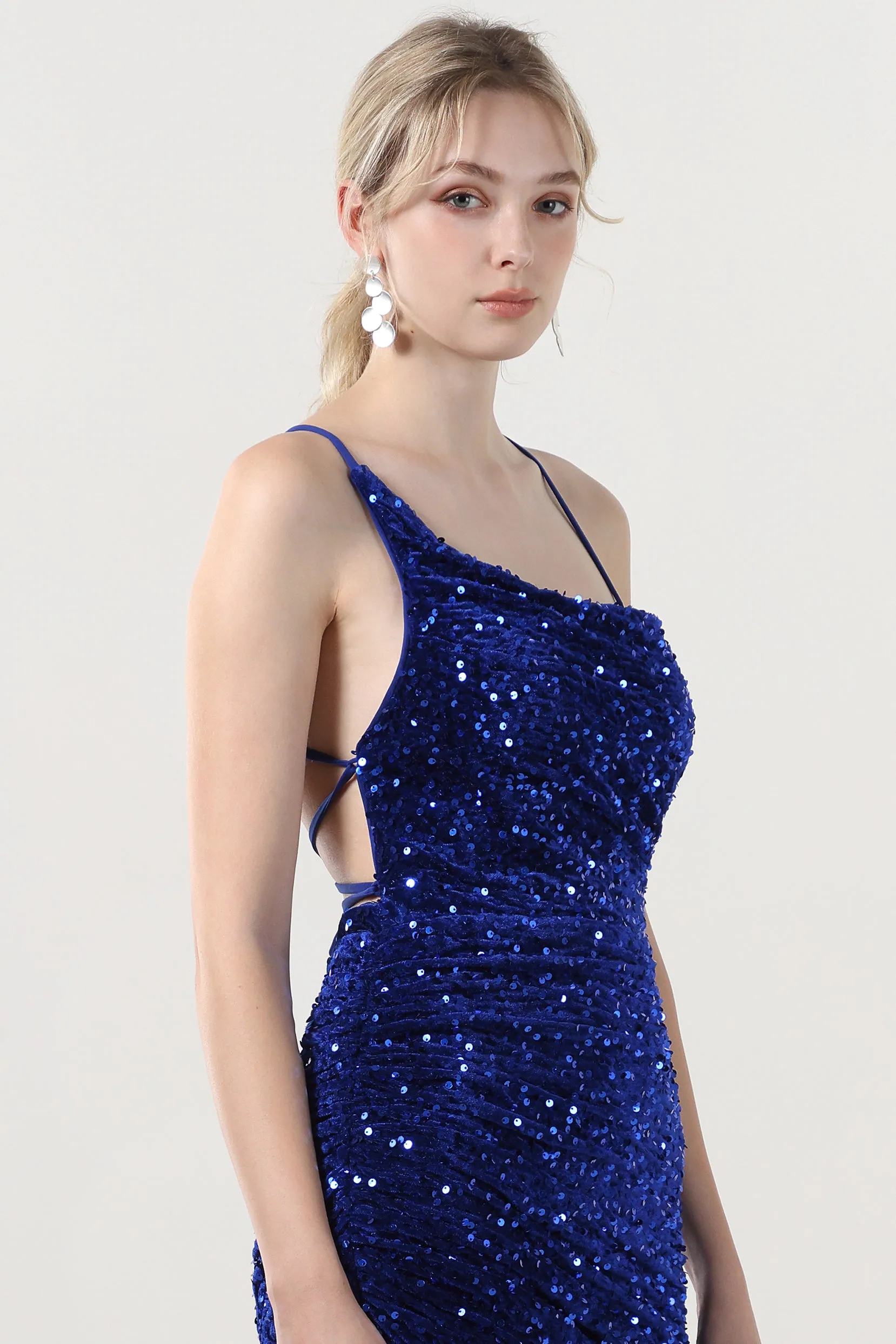 Sheath-Column Maxi Velvet Sequin Formal Dress CS0637 sold by Cocomelody product image thumbnail 4