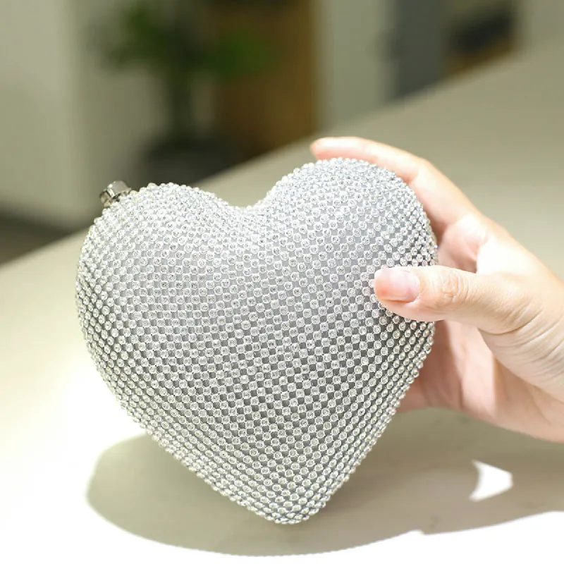 Diamond Heart Bag mini Shiny Diamond Evening bag 729106323676 sold by Cocomelody