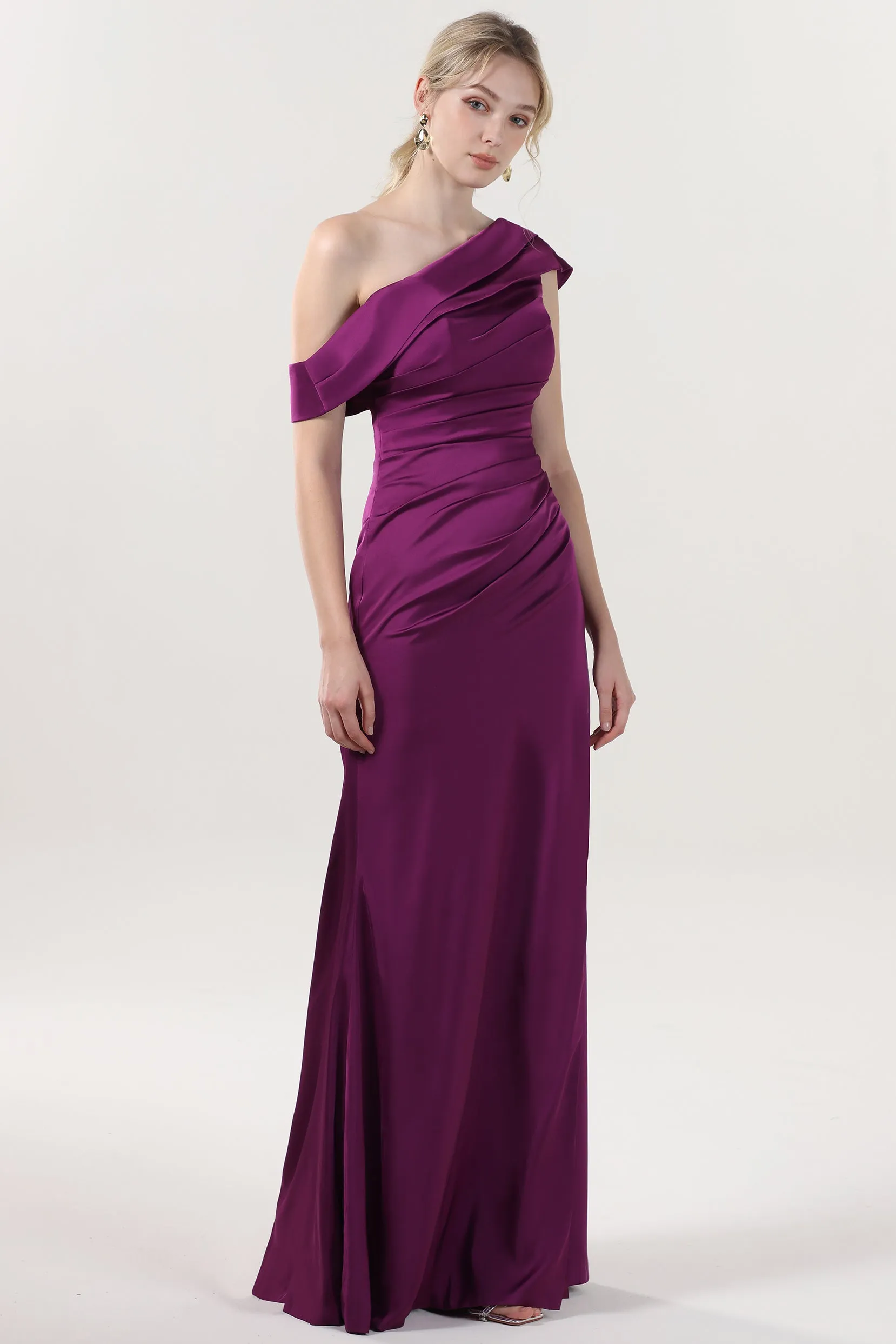 Sheath-Column Maxi Luxe Satin Formal Dress CS0609 sold by Cocomelody product image thumbnail 3