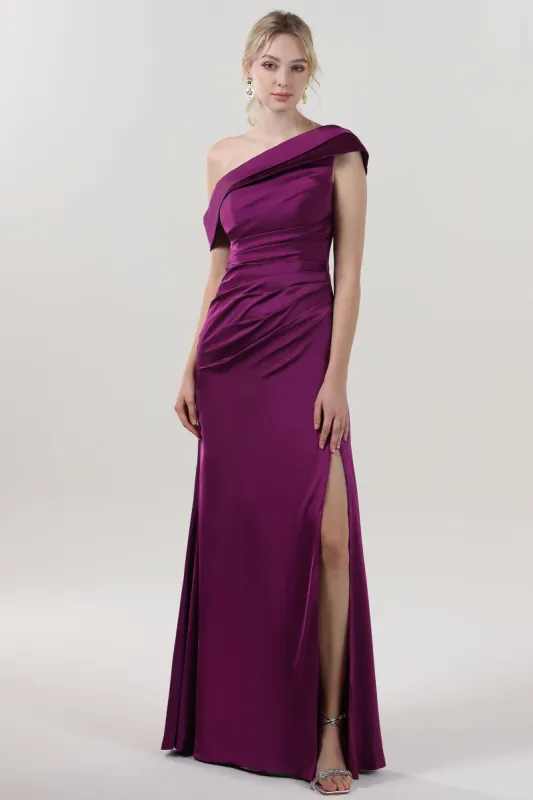 Sheath-Column Maxi Luxe Satin Formal Dress CS0609 sold by Cocomelody