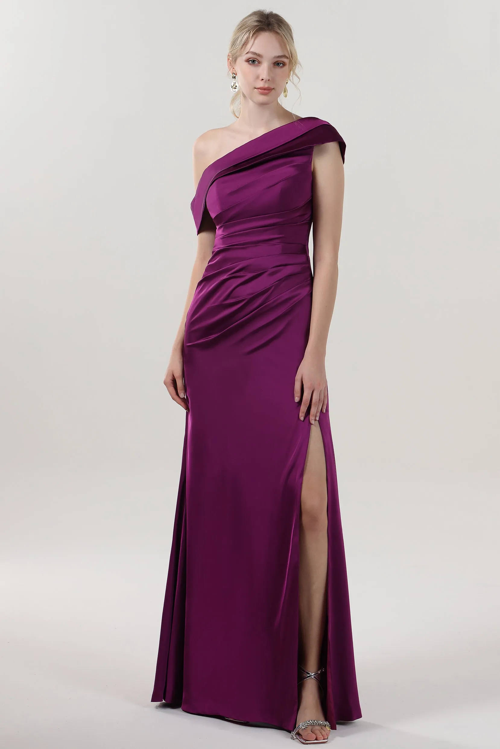 Sheath-Column Maxi Luxe Satin Formal Dress CS0609 sold by Cocomelody
