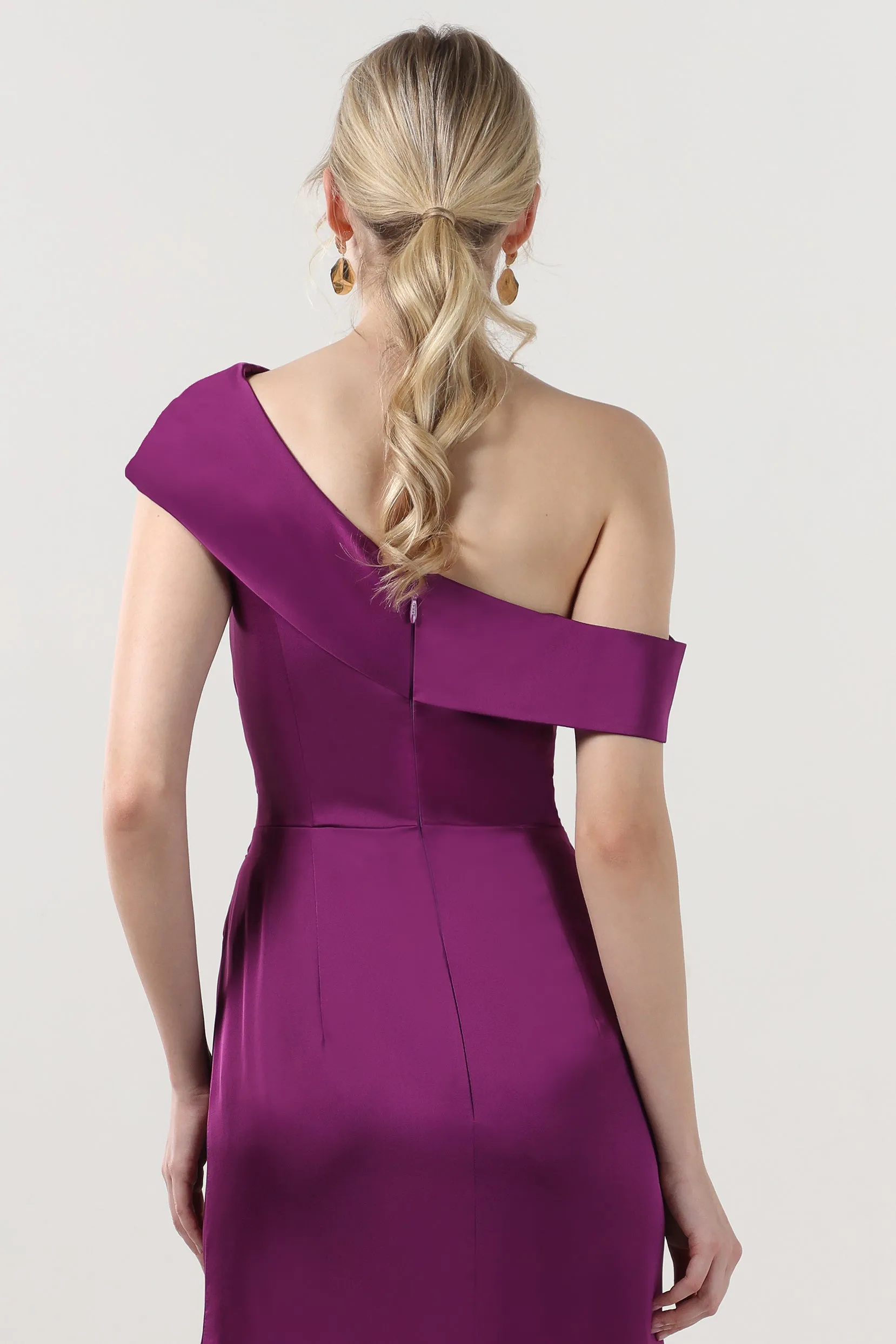 Sheath-Column Maxi Luxe Satin Formal Dress CS0609 sold by Cocomelody product image thumbnail 5