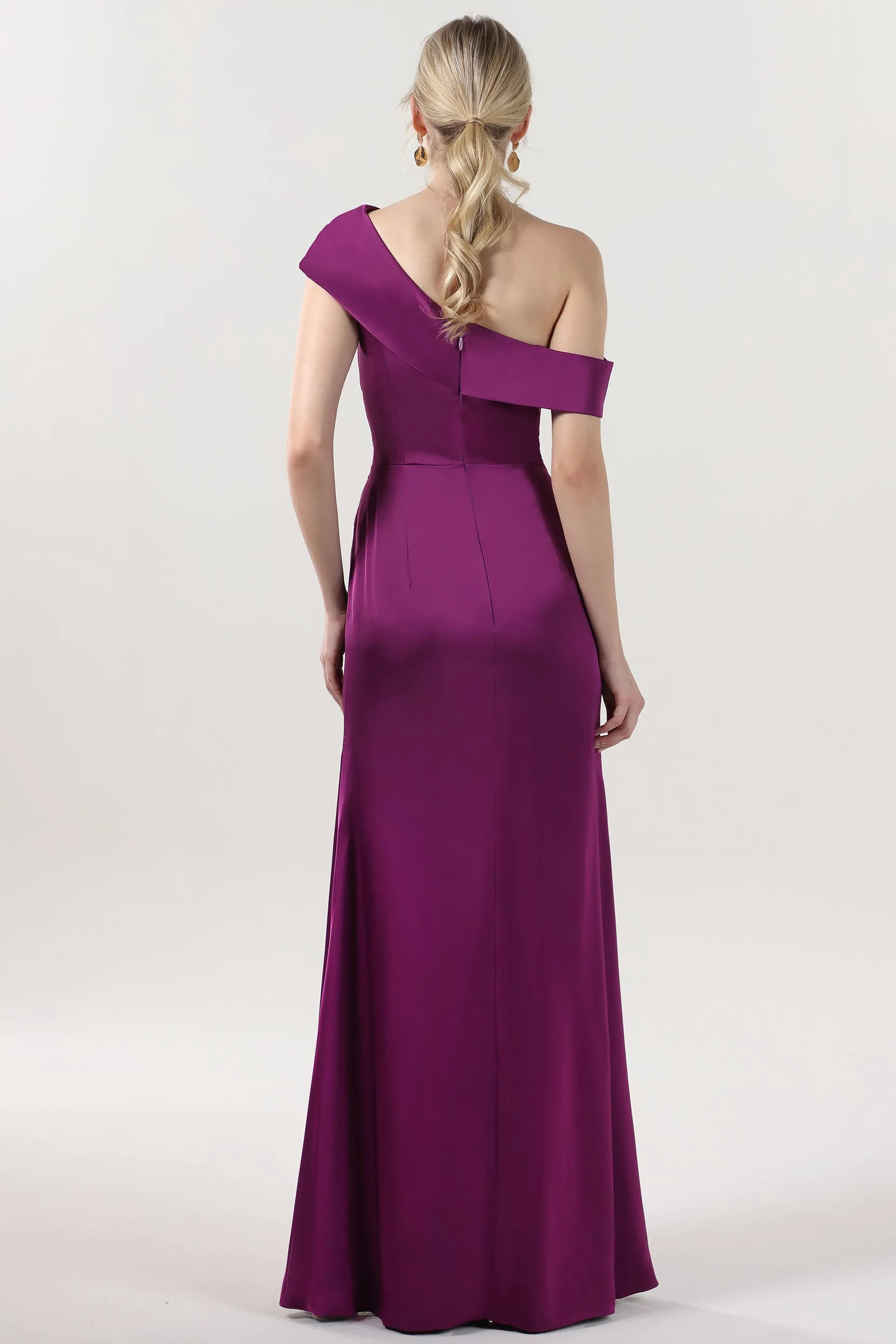 Sheath-Column Maxi Luxe Satin Formal Dress CS0609 sold by Cocomelody product image thumbnail 2
