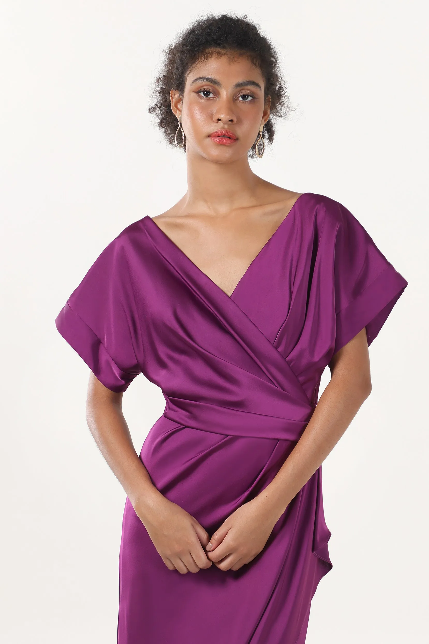 Sheath-Column Maxi Luxe Satin Formal Dress CS0601 sold by Cocomelody product image thumbnail 4