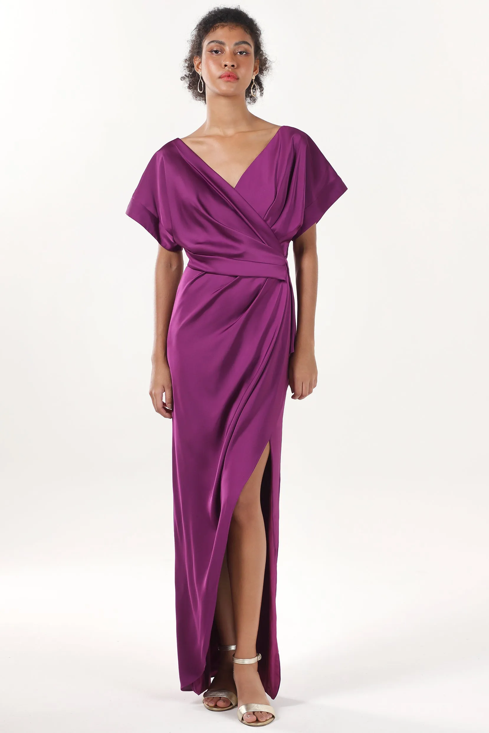 Sheath-Column Maxi Luxe Satin Formal Dress CS0601 sold by Cocomelody