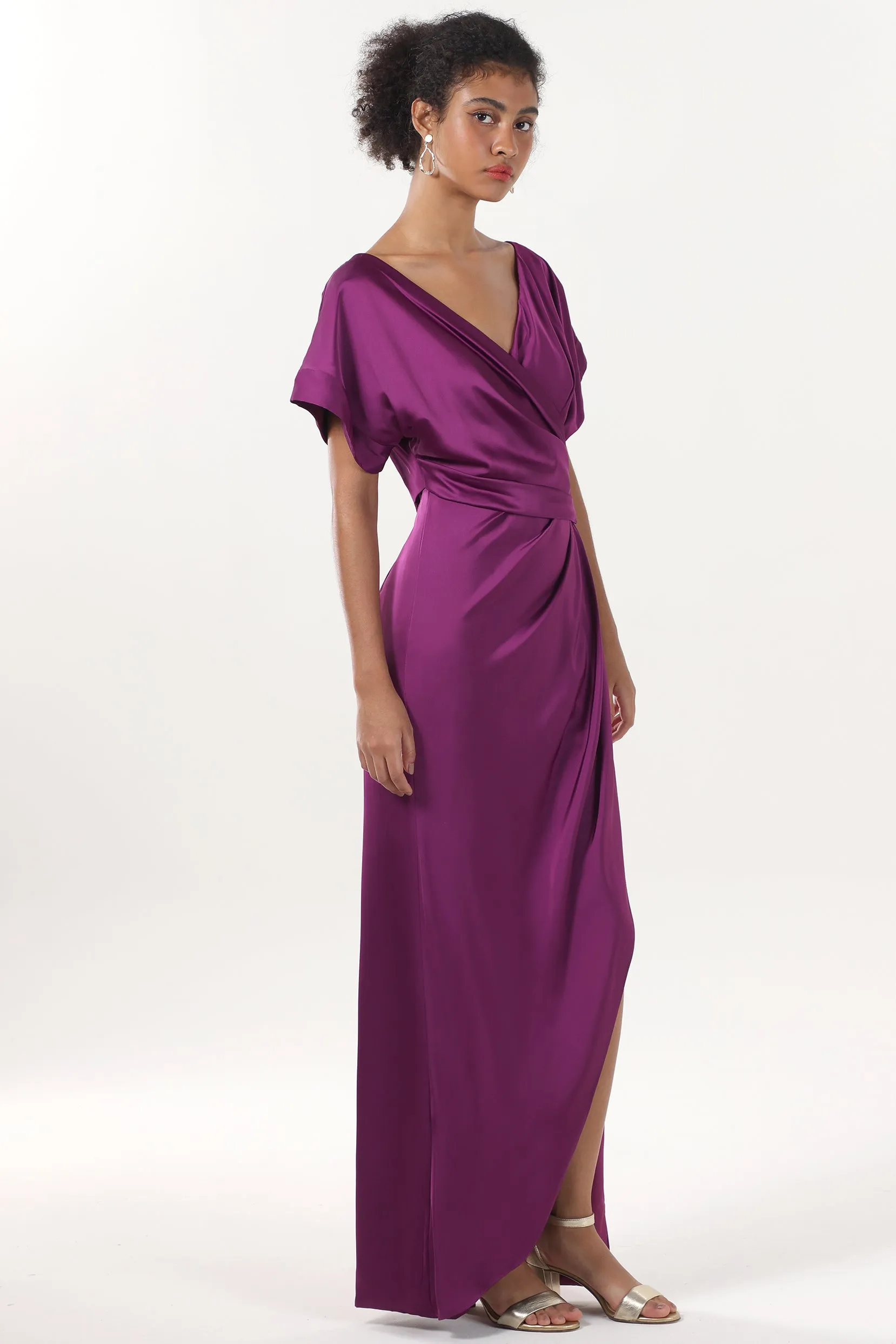 Sheath-Column Maxi Luxe Satin Formal Dress CS0601 sold by Cocomelody product image thumbnail 3