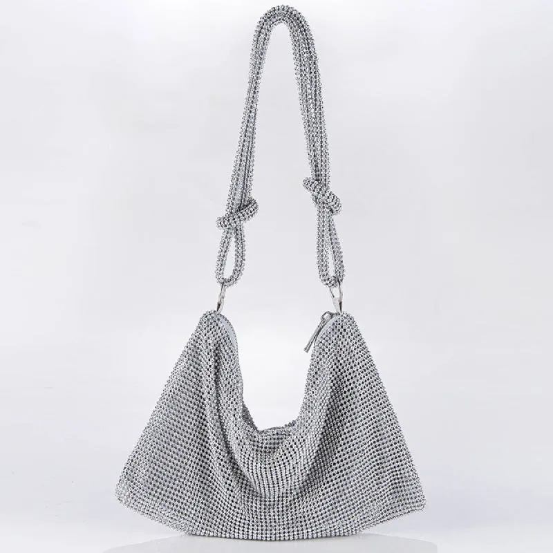Metal diamond-encrusted dinner bag 776820368706 sold by Cocomelody