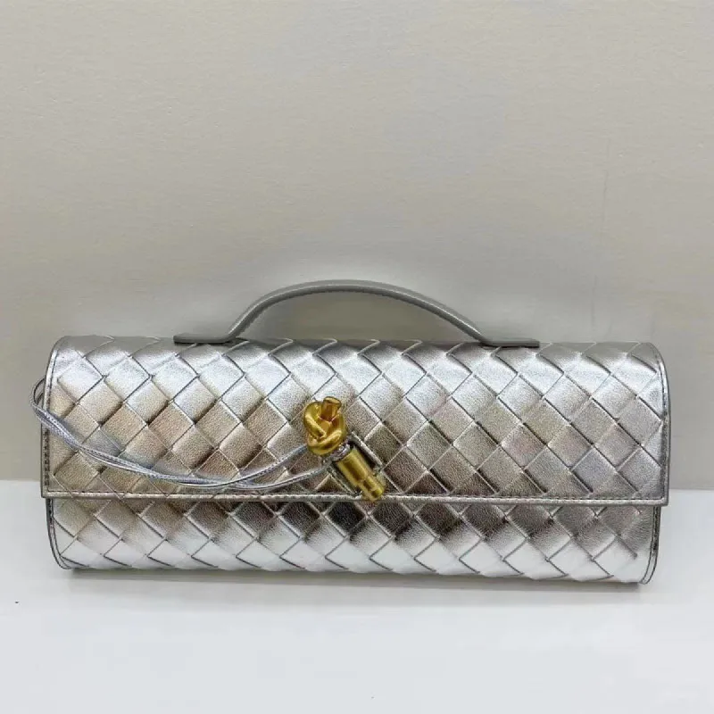 Leather clutch bag Hold leather woven square dinner bag 788440003397 sold by Cocomelody