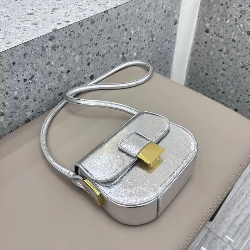 Leather half round saddle bag underarm bag 724733009492 sold by Cocomelody product image thumbnail 3