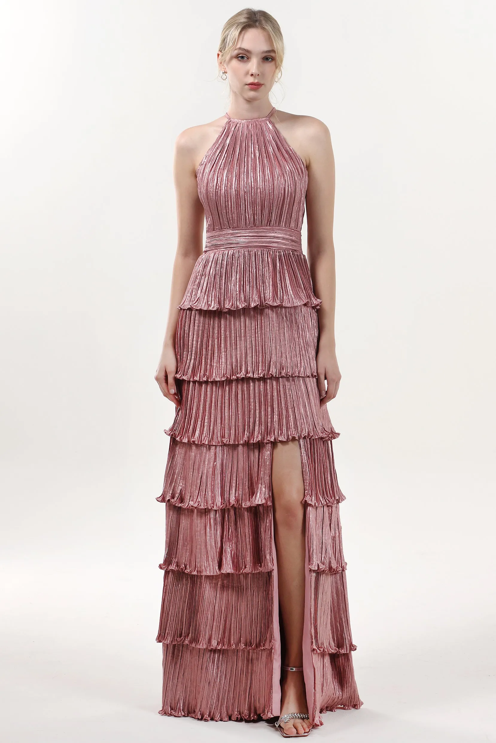 A-line Maxi Metallic Formal Dress CS0652 sold by Cocomelody