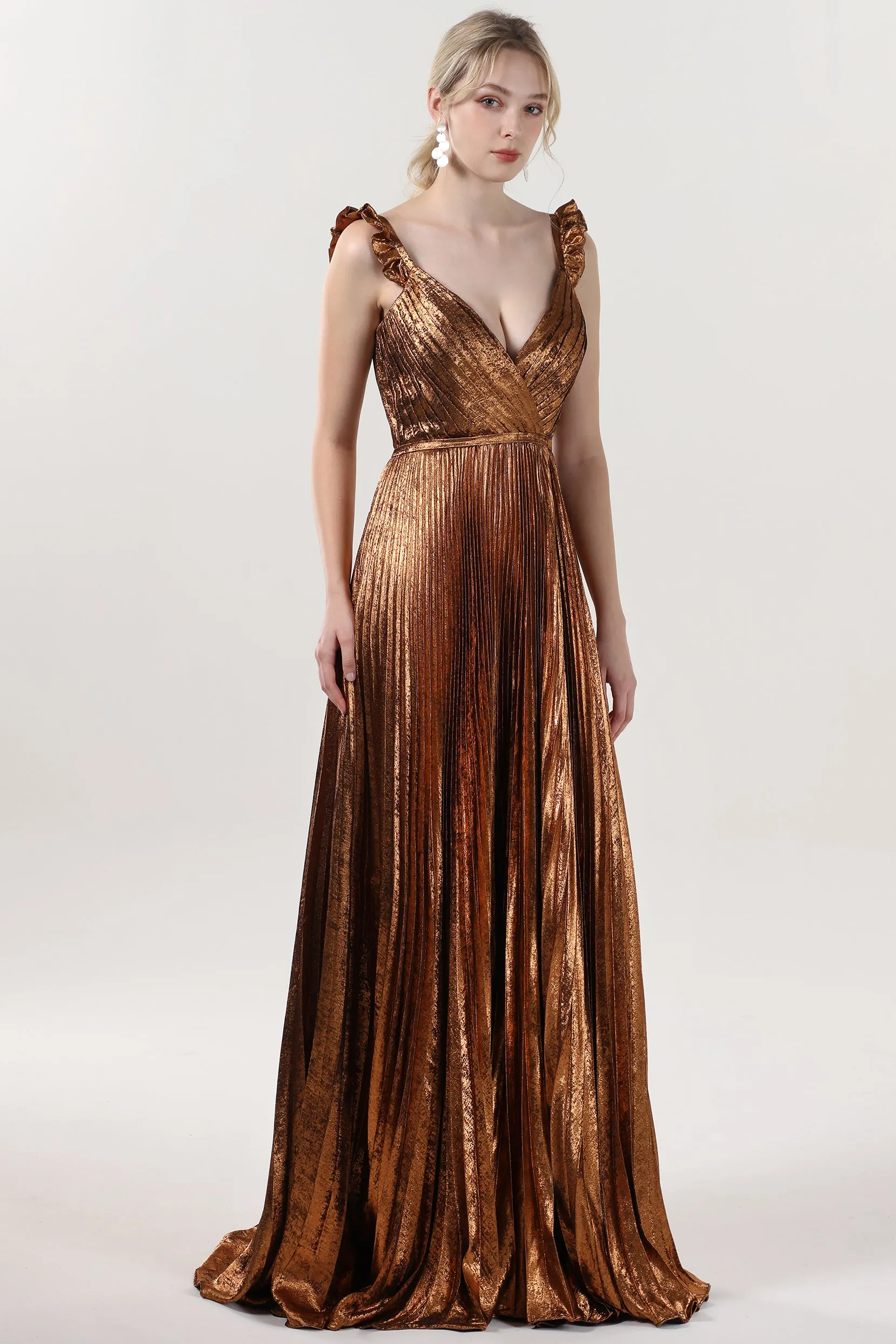 A-Line Maxi Metallic Formal Dress CS0655 sold by Cocomelody product image thumbnail 4