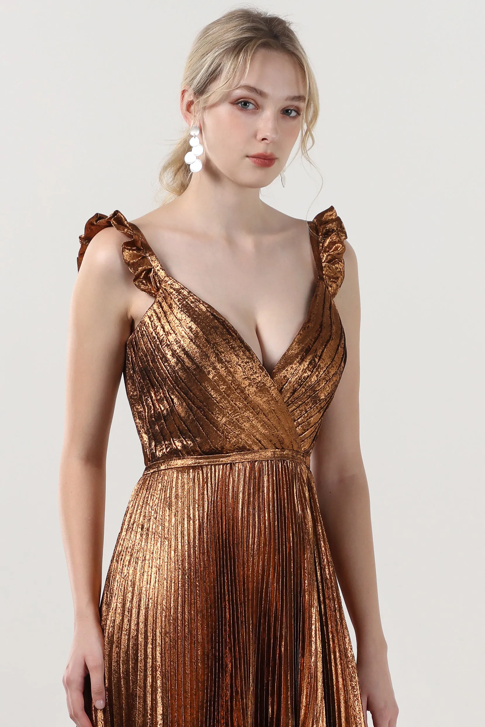 A-Line Maxi Metallic Formal Dress CS0655 sold by Cocomelody product image thumbnail 5