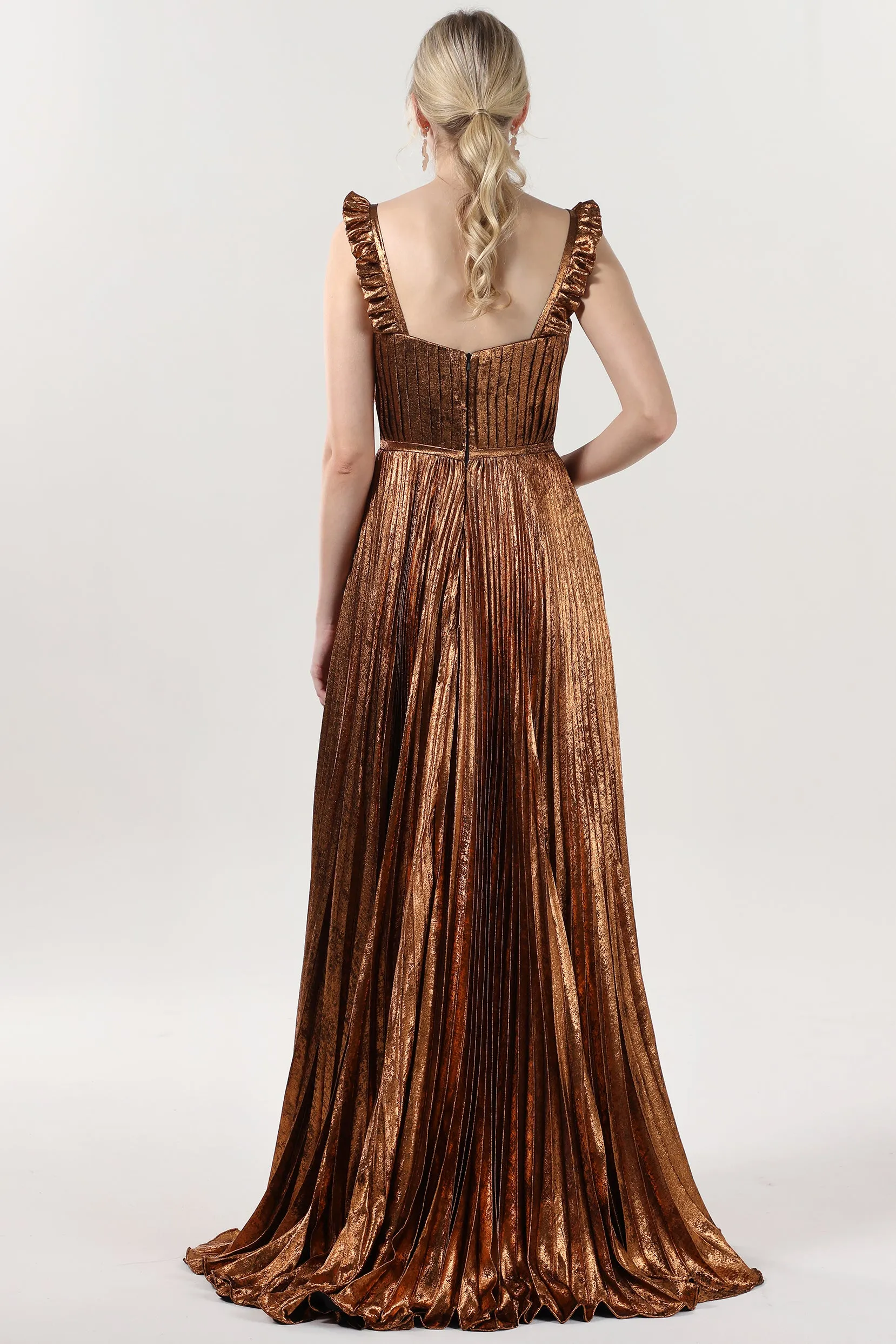 A-Line Maxi Metallic Formal Dress CS0655 sold by Cocomelody product image thumbnail 2