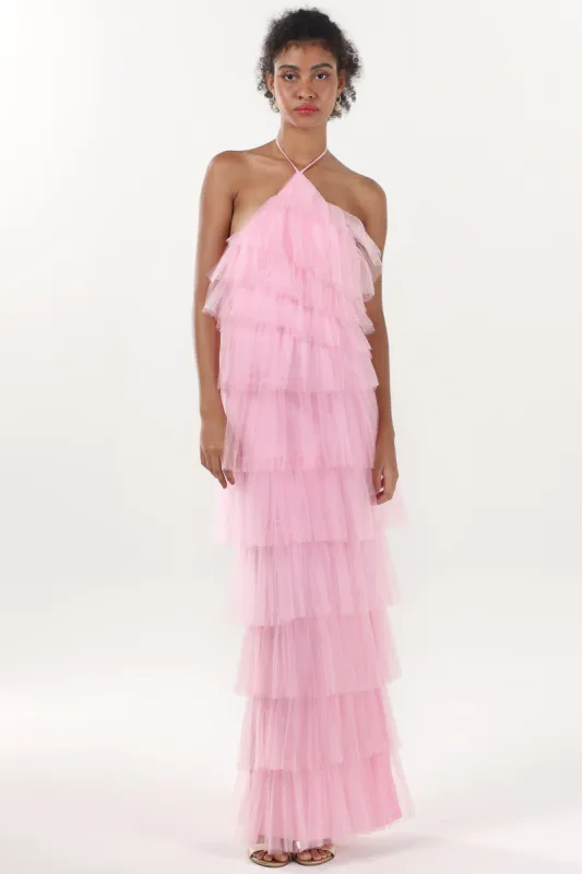 Sheath-Column Maxi Tulle Formal Dress CS0659 sold by Cocomelody