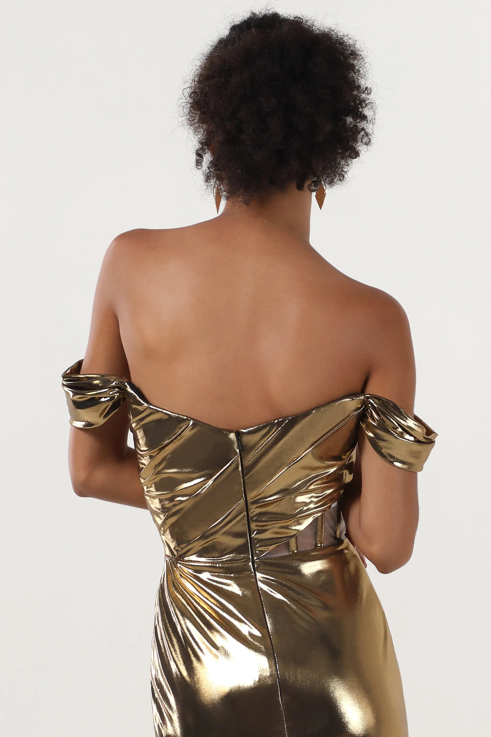 Sheath-Column Maxi Metallic Formal Dress CS0658 sold by Cocomelody product image thumbnail 5