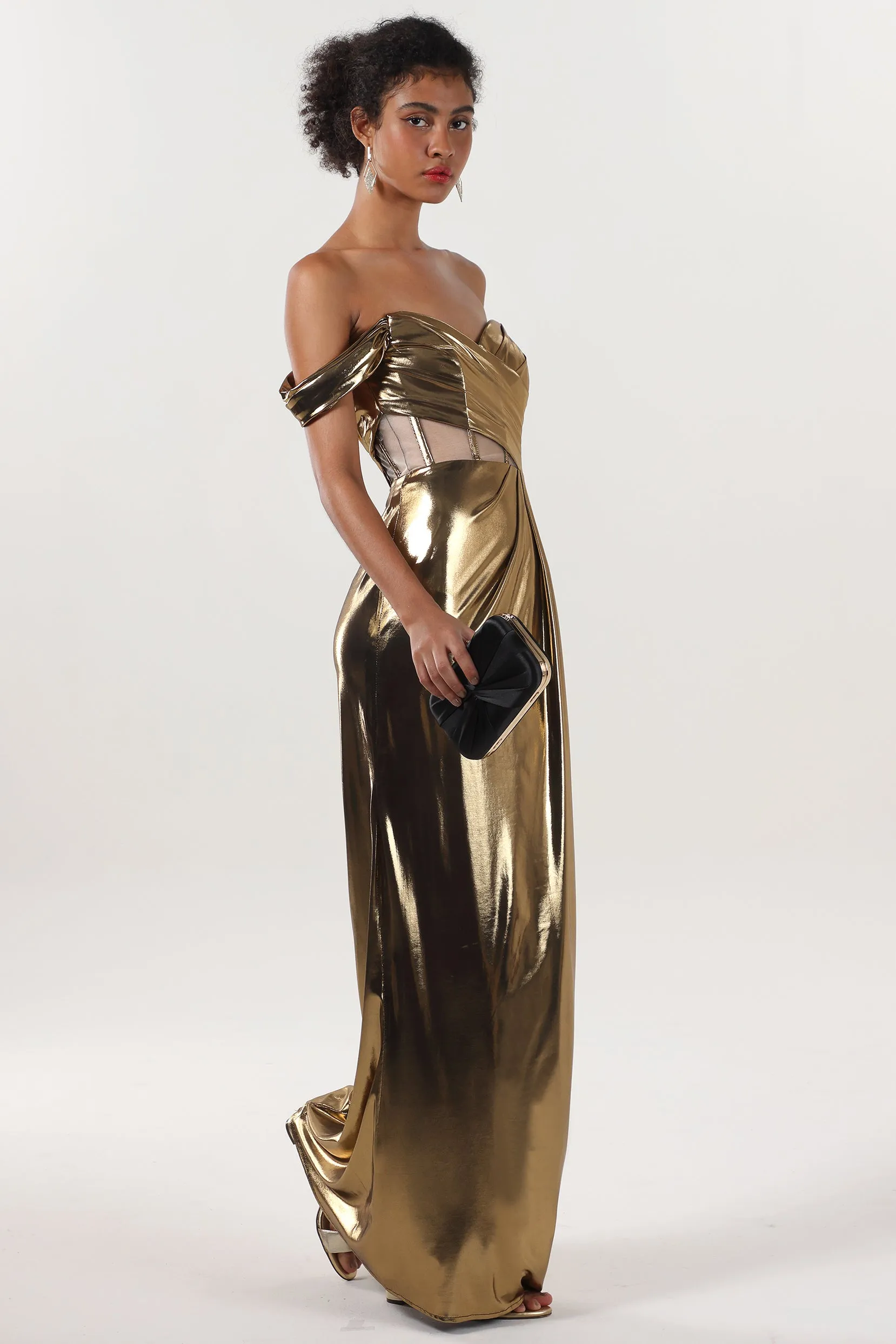 Sheath-Column Maxi Metallic Formal Dress CS0658 sold by Cocomelody product image thumbnail 3