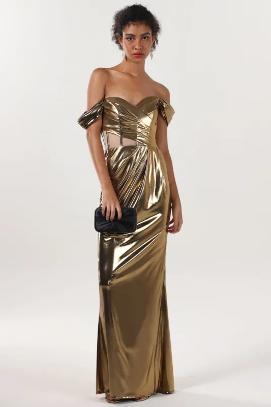 Sheath-Column Maxi Metallic Formal Dress CS0658 sold by Cocomelody
