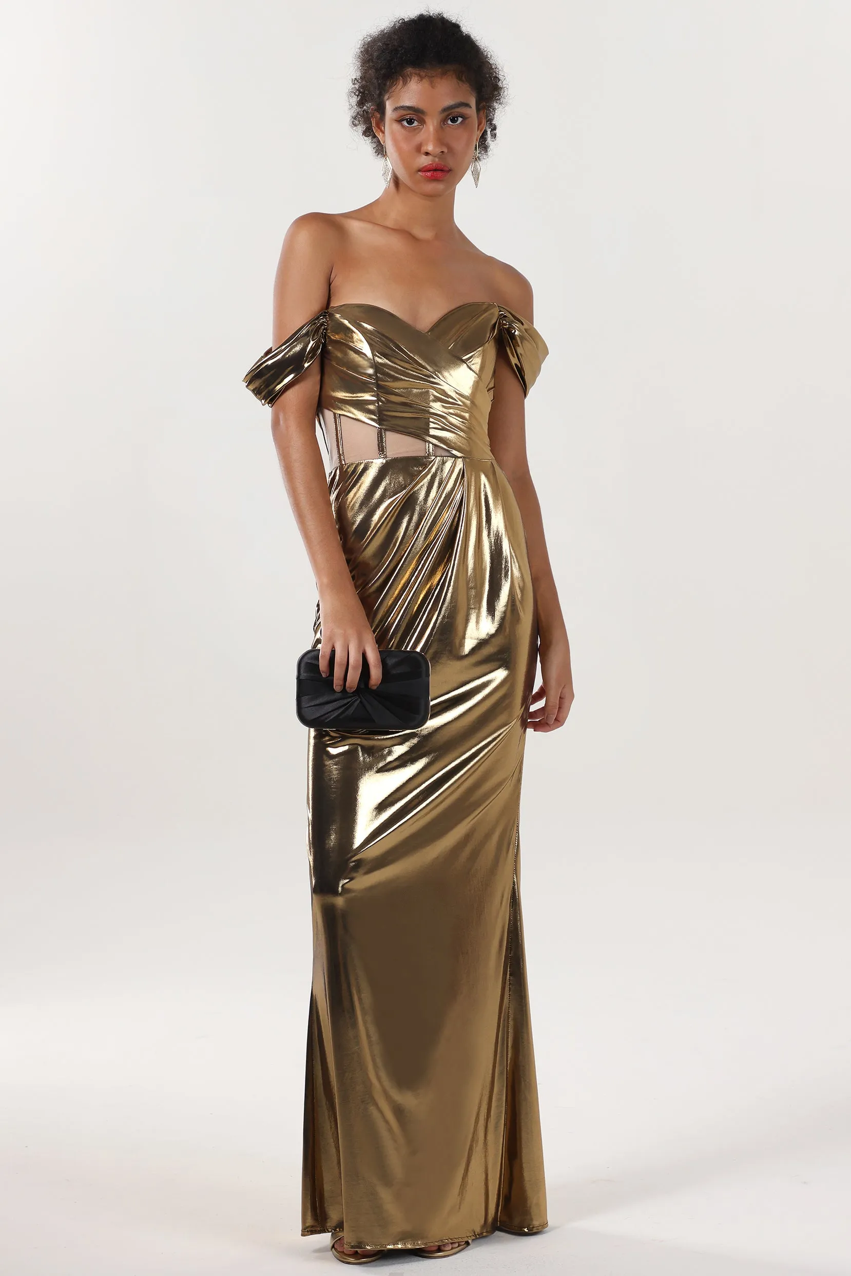 Sheath-Column Maxi Metallic Formal Dress CS0658 sold by Cocomelody