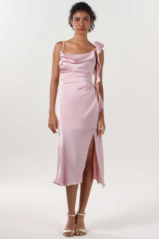 Sheath-Column Midi Luxe Satin Formal Dress CS0613 sold by Cocomelody