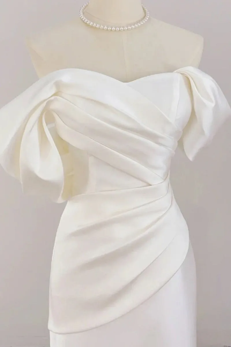 Trumpet-Mermaid Sweep-Brush Train Satin Wedding Dress 730322630162 sold by Cocomelody product image thumbnail 4