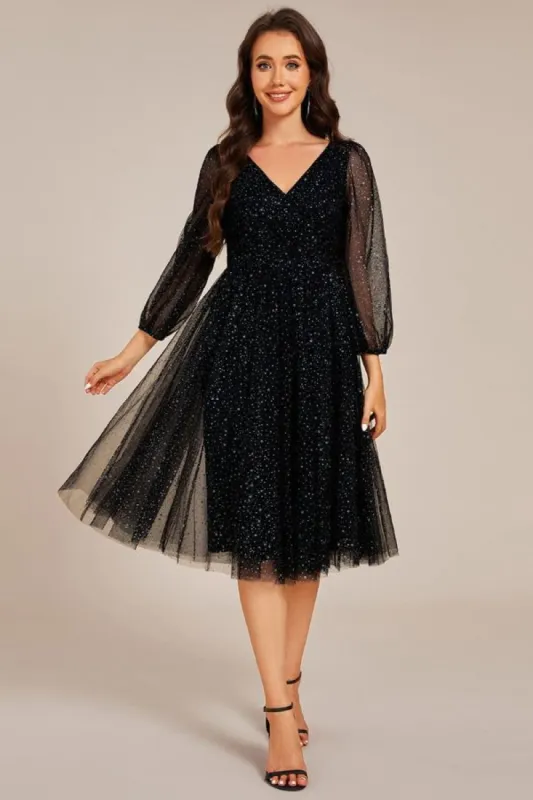 A-Line Midi Sparkling Tulle Dress CG0272 sold by Cocomelody