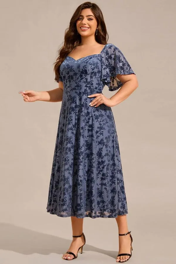 A-Line Midi Velvet Wedding Guest Dress CG0270 sold by Cocomelody product image thumbnail 3