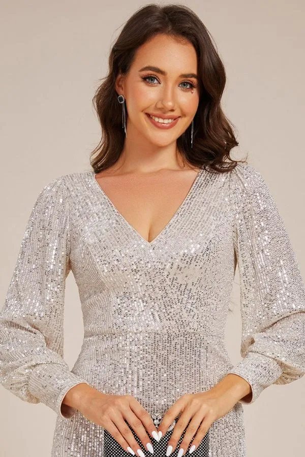 Sheath-Column Midi Sequined Wedding Guest Dress CG0269 sold by Cocomelody product image thumbnail 3