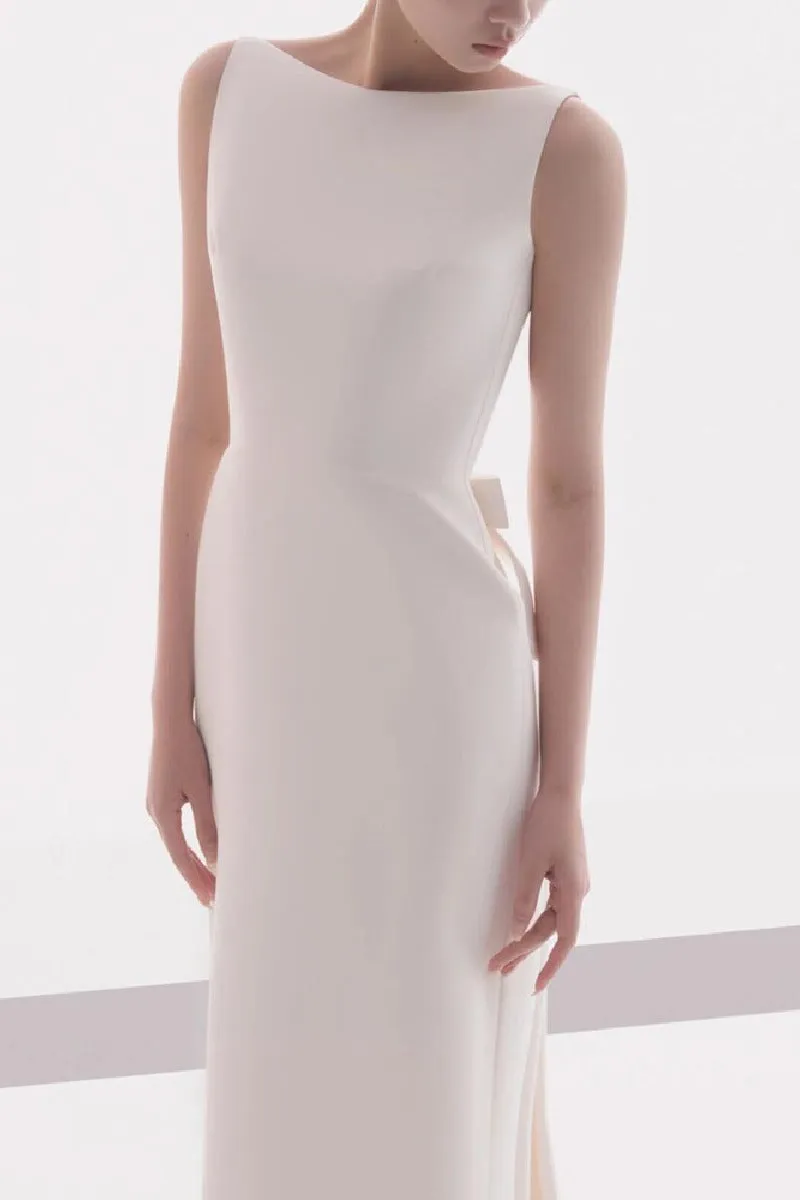 Trumpet-Mermaid Sweep-Brush Train Satin Wedding Dress 807995937729 sold by Cocomelody product image thumbnail 3