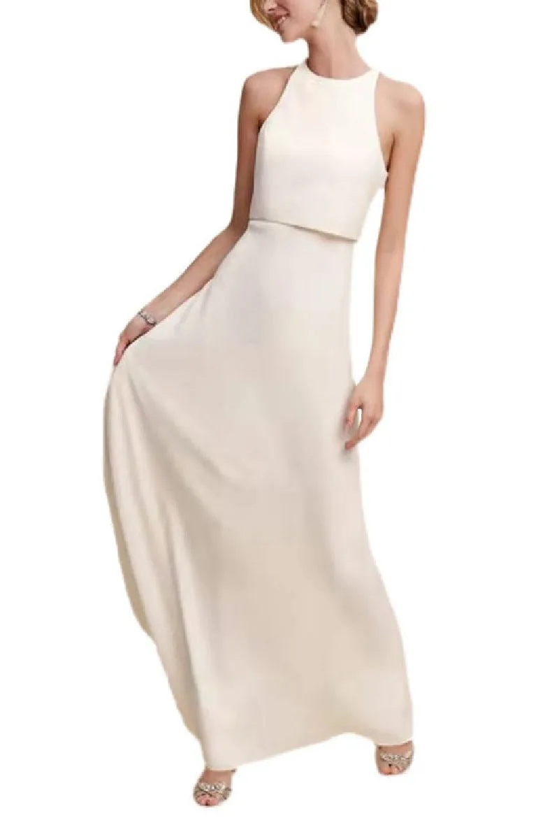 A-Line Floor Length Satin Wedding Dress 675946315146 sold by Cocomelody product image thumbnail 3