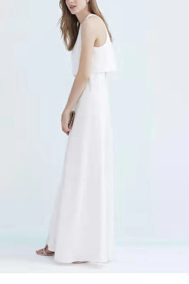 A-Line Floor Length Satin Wedding Dress 675946315146 sold by Cocomelody product image thumbnail 4