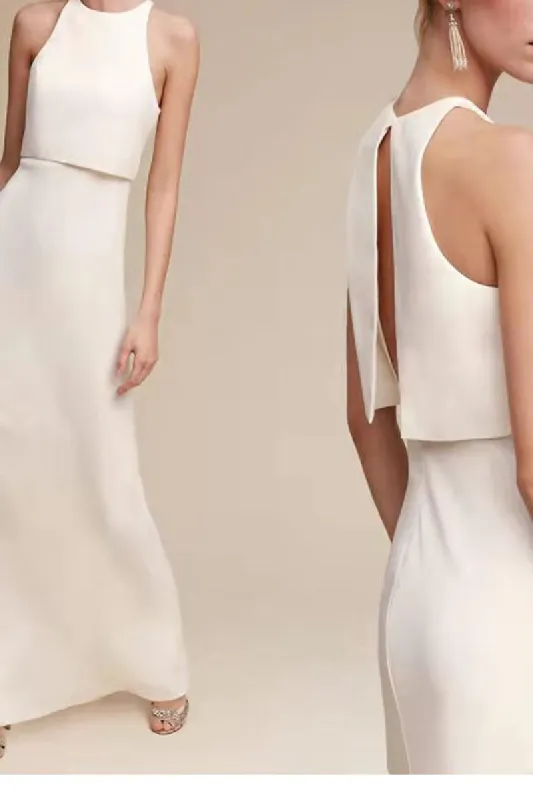 A-Line Floor Length Satin Wedding Dress 675946315146 sold by Cocomelody