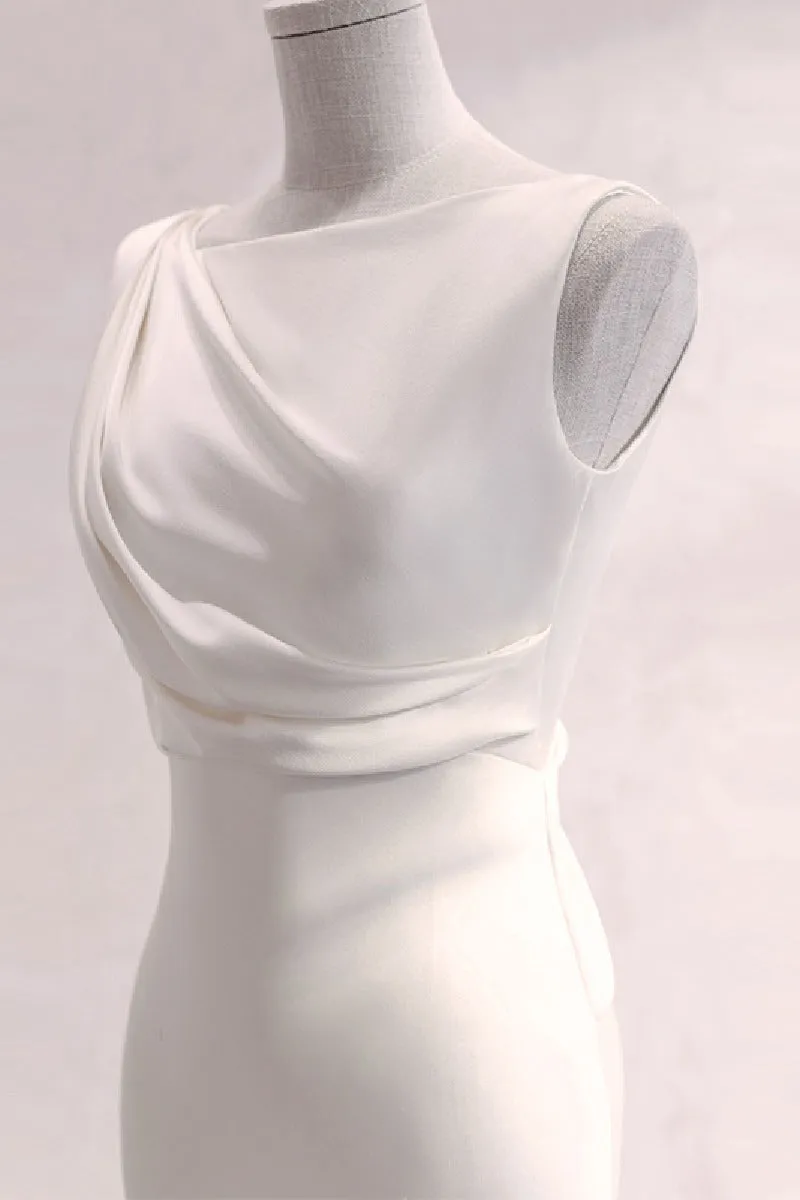 Trumpet-Mermaid Sweep-Brush Train Satin Wedding Dress 677606919790 sold by Cocomelody product image thumbnail 4