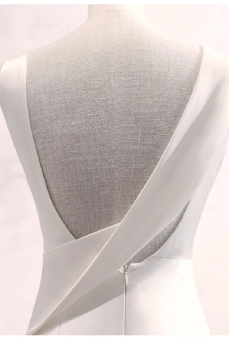 Trumpet-Mermaid Sweep-Brush Train Satin Wedding Dress 677606919790 sold by Cocomelody product image thumbnail 5