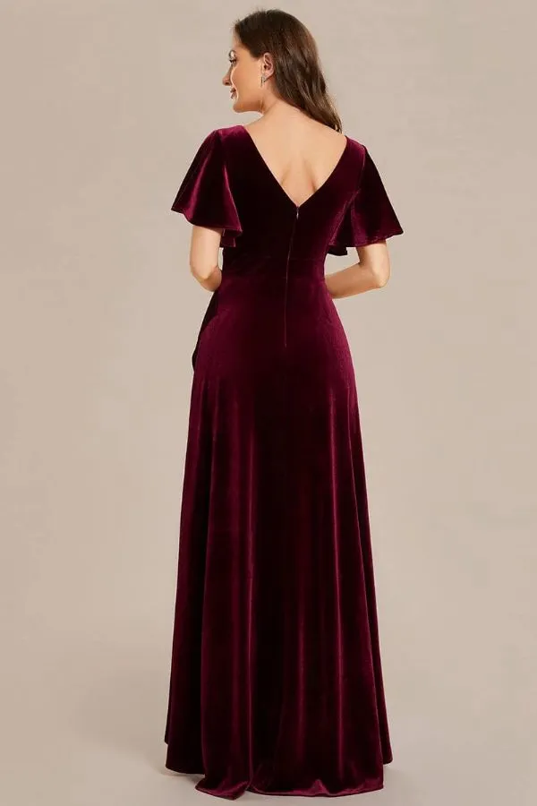 A-Line Maxi Comprises Velvet Dress CS0691 sold by Cocomelody product image thumbnail 4