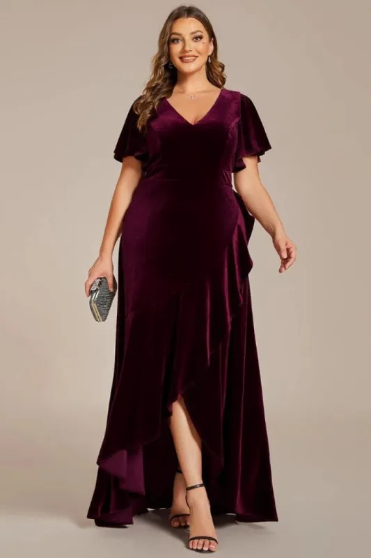 A-Line Maxi Comprises Velvet Dress CS0691 sold by Cocomelody