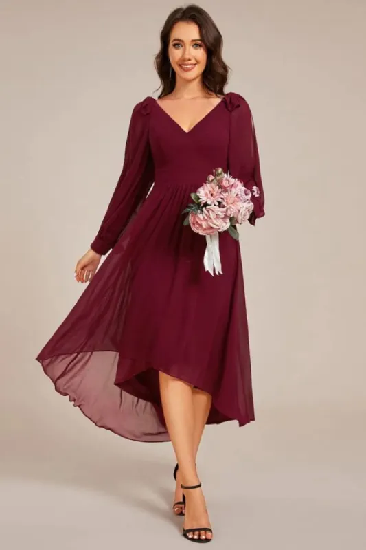 A-Line Midi Chiffon Dress CS0687 sold by Cocomelody
