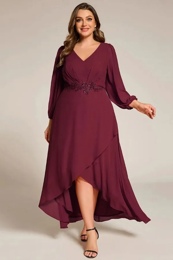 A-Line Midi Chiffon Dress CS0686 sold by Cocomelody product image thumbnail 3