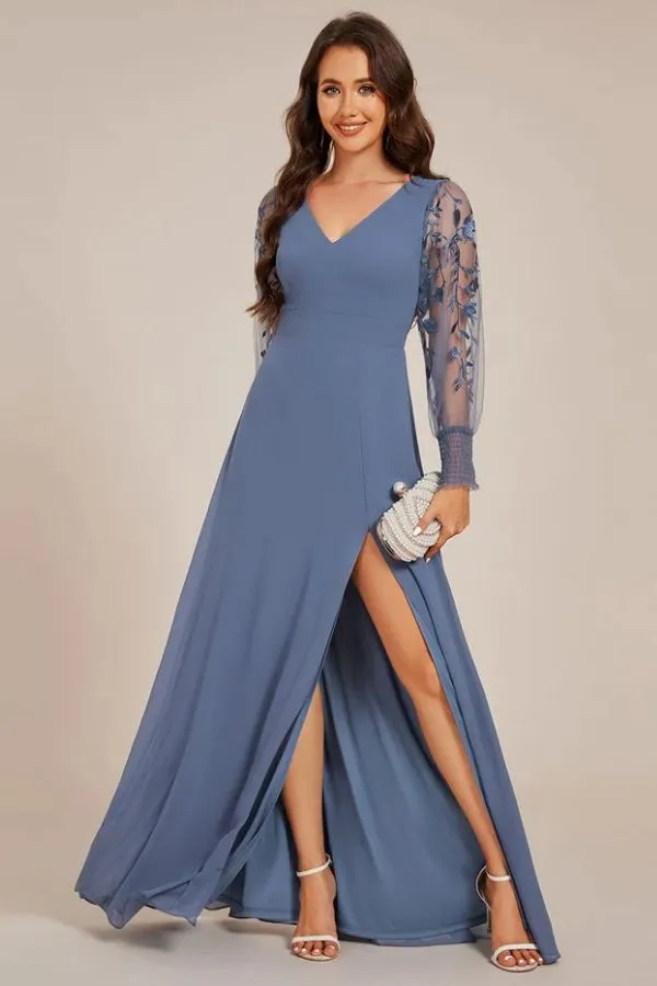 A-Line Maxi Chiffon Dress CS0685 sold by Cocomelody