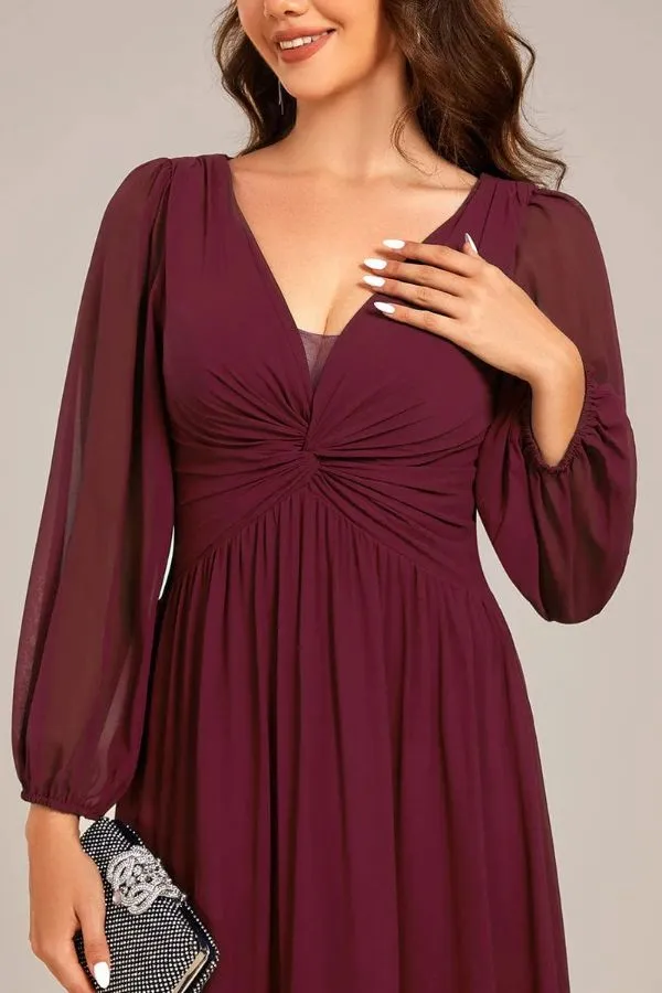 A-Line Maxi Chiffon Dress CS0681 sold by Cocomelody product image thumbnail 4