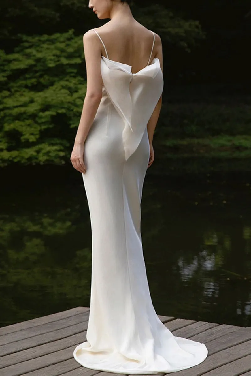 Trumpet-Mermaid Sweep-Brush Train Satin Wedding Dress 753902519963 sold by Cocomelody product image thumbnail 2
