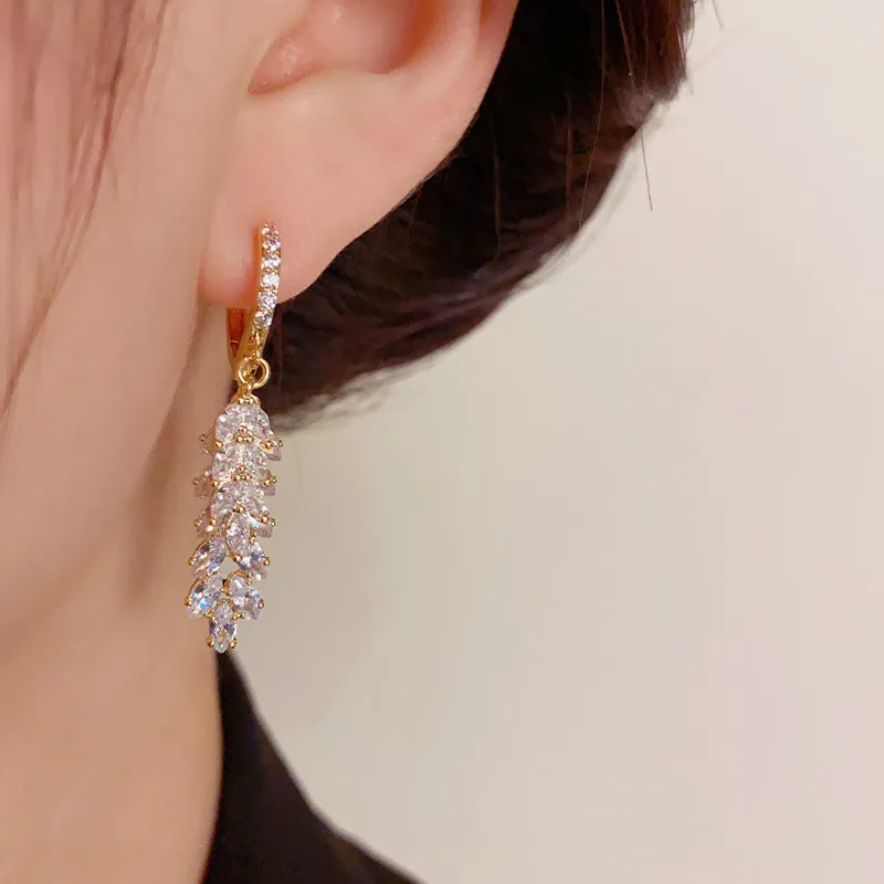 Earrings Bright Nebula Zircon Pearl Earrings 748956093496 sold by Cocomelody product image thumbnail 4
