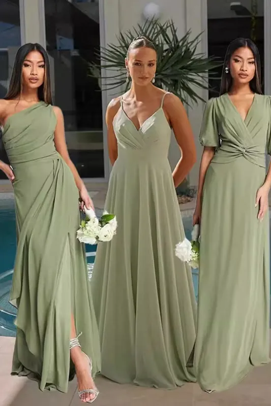 A-Line Maxi Chiffon Bridesmaid Dress 837521191592 sold by Cocomelody